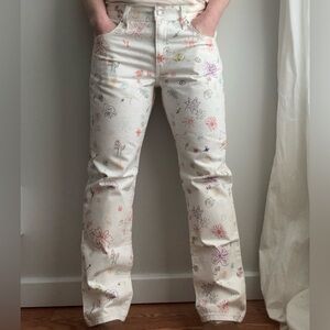 Levi’s Space Doodle Ivory Floral Jeans 30x30